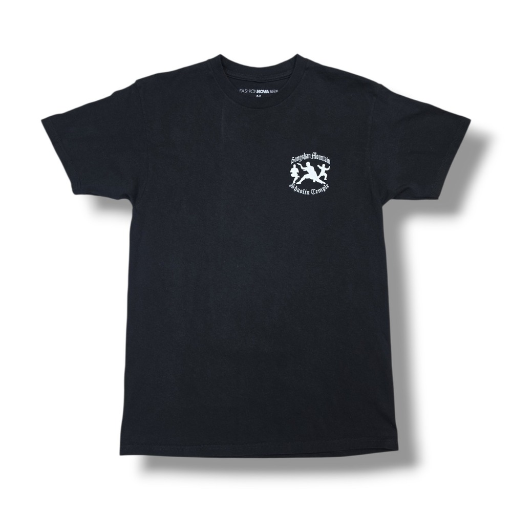 Fashion Nova Songshan Mountain Shaolin Temple Graphic Black T-Shirt Men's M